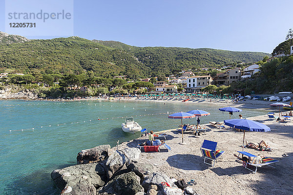 Strand von Pomonte  Marciana  Insel Elba  Provinz Livorno  Toskana  Italien  Europa