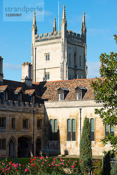 Pembroke College mit dem Pitt Building auf der Rückseite  Universität Cambridge  Cambridge  Cambridgeshire  England  Vereinigtes Königreich  Europa