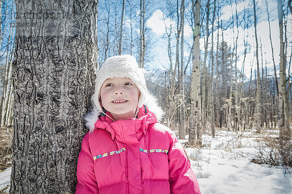 Mädchen mit Wollmütze  Troll Falls  Canmore  Kanada