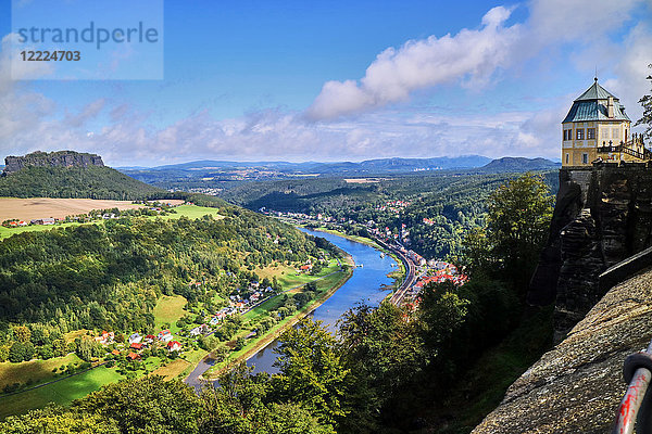 Europa  Deutschland  Sachsen  von der Festung Königstein  Blick über die Elbe