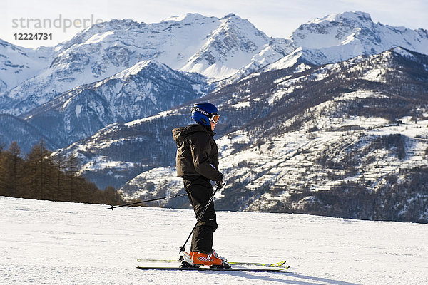 Skipisten  Sauze d'Oulx  Provinz Turin  Piemont  Italien