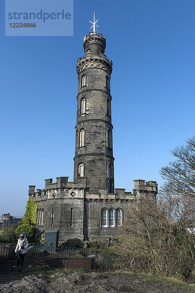 VEREINIGTES KÖNIGREICH  SCHOTTLAND  EDINBURGH  CALTON HILL  DAS NELSON MONUMENT