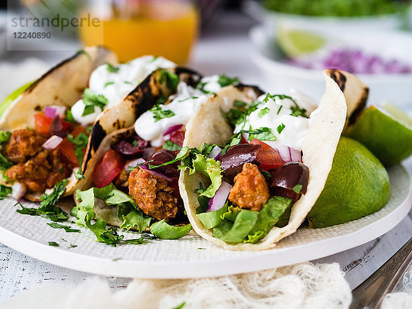 Puten-Tacos mit Sauerrahm (Mexiko)