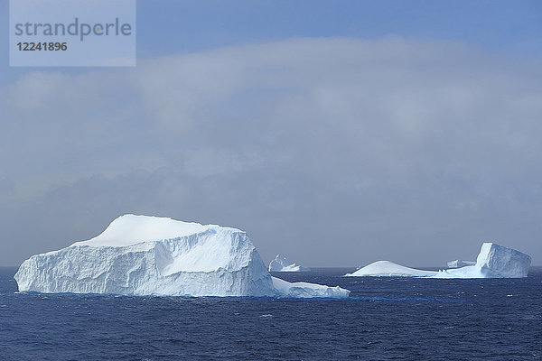 Im Sonnenlicht schwimmende Eisberge im Antarktischen Sund an der Antarktischen Halbinsel  Antarktis