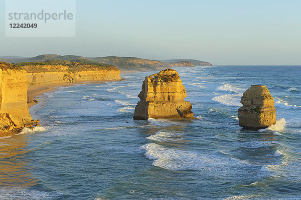 Kalksteintürme der Zwölf Apostel entlang der Küstenlinie bei Princetown  Great Ocean Road in Victoria  Australien