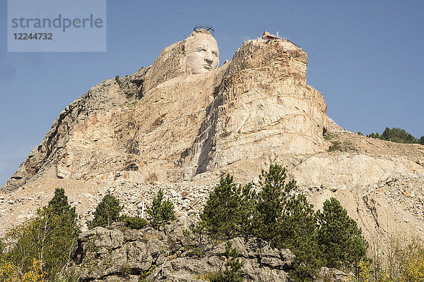 Crazy Horse Memorial  Granitstein  Black Hills in South Dakota  Vereinigte Staaten von Amerika  Nordamerika