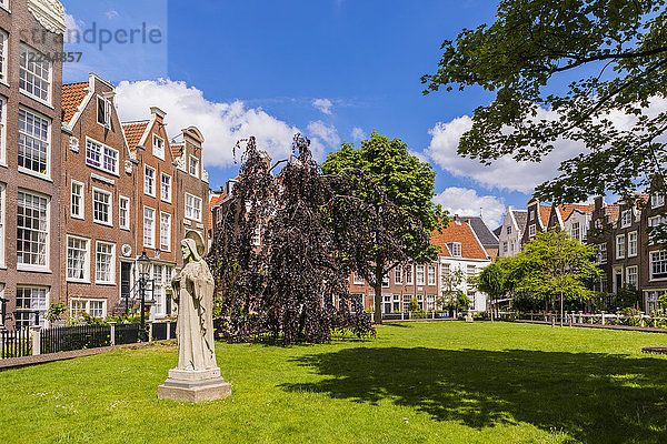 Der Begijnhof  einer der ältesten Innenhöfe von Amsterdam  Amsterdam  Niederlande  Europa