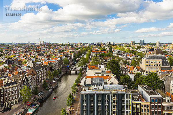 Ansicht des Prinsengracht-Kanals  Amsterdam  Niederlande  Europa