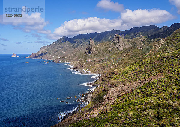 Küstenlandschaft bei Taganana  Parque Rural de Anaga  Insel Teneriffa  Kanarische Inseln  Spanien  Atlantik  Europa