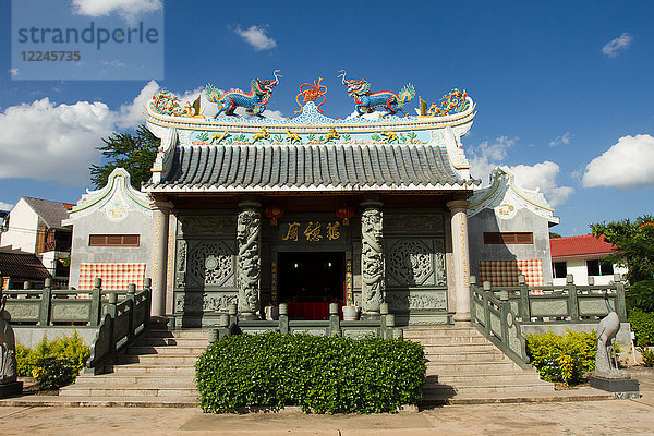 Chinesischer buddhistischer Tempel  Vientiane  Laos  Indochina  Südostasien  Asien