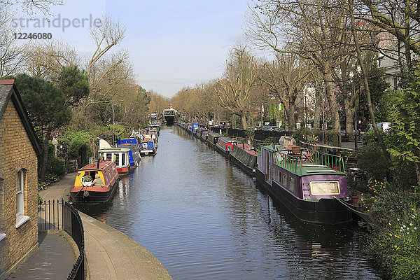 Hausboote  Klein-Venedig  Regents Canal  London  England  Vereinigtes Königreich  Europa
