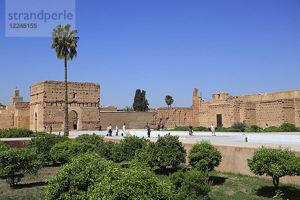 El Badi Palace (Badii Palace) (Badia Palace)  Der unvergleichliche Palast  16. Jahrhundert  Marrakesch (Marrakech)  Marokko  Nordafrika  Afrika