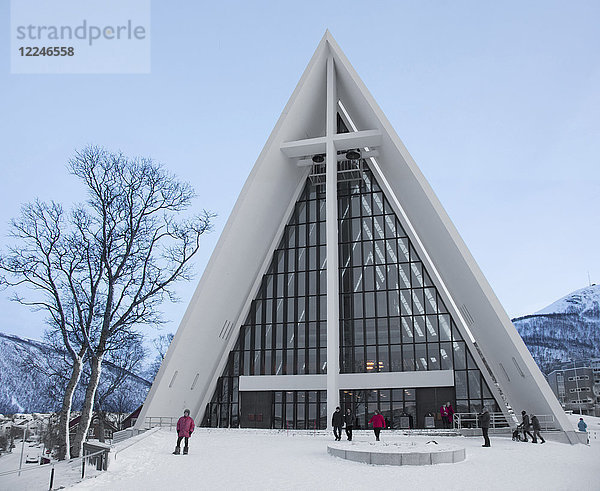 Arktische Kathedrale  Tromso  Norwegen  Skandinavien  Europa