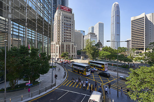 Zentraler Bezirk  Hongkongs geschäftiges Finanzzentrum  Hongkong Island  Hongkong  China  Asien