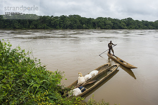 Sangha-Fluss an der Grenze zur Zentralafrikanischen Republik  tief im Dschungel von Kamerun  Afrika