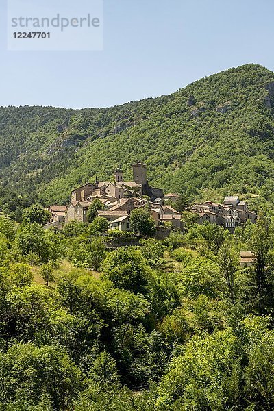 Dorf Le Rozier  Gorges du Tarn und The Jonte  Departement Lozere  Occitanie  Frankreich  Europa