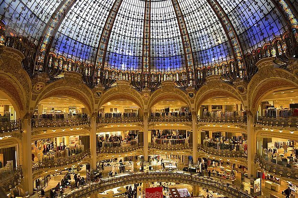 Kuppel  Einkaufszentrum Galeries Lafayette  Paris  Frankreich  Europa