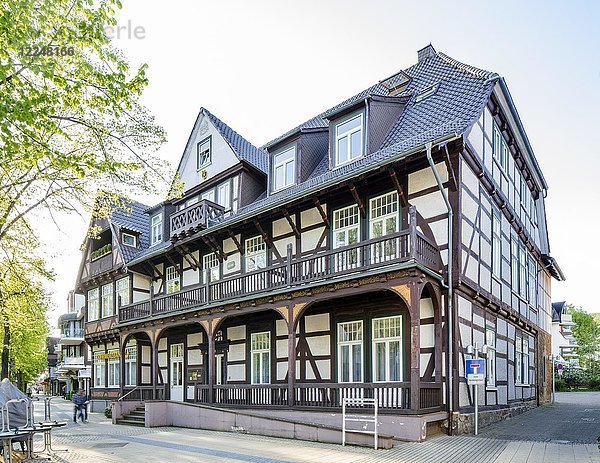 Fachwerkhaus von 1677  erbaut als Logierhaus im Stil der Weserrenaissance  Beiname Alter Fritz  Bad Pyrmont  Niedersachsen  Deutschland  Europa