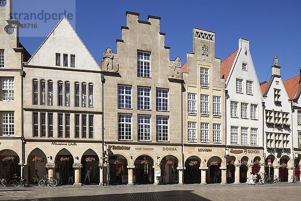 Giebelhäuser  Prinzipalmarkt  Münster  Nordrhein-Westfalen  Deutschland  Europa