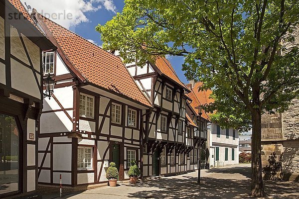 Alte Fachwerkhäuser in der historischen Altstadt  Werne  Nordrhein-Westfalen  Deutschland  Europa