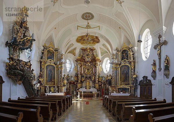 Wallfahrtskirche Mariä Himmelfahrt  Weißenregen  bei Bad Kötzting  Bayerischer Wald  Oberpfalz  Bayern  Deutschland  Europa