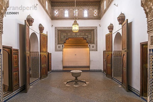 Interieur im Palast von Bahia  Marrakesch  Marokko  Afrika