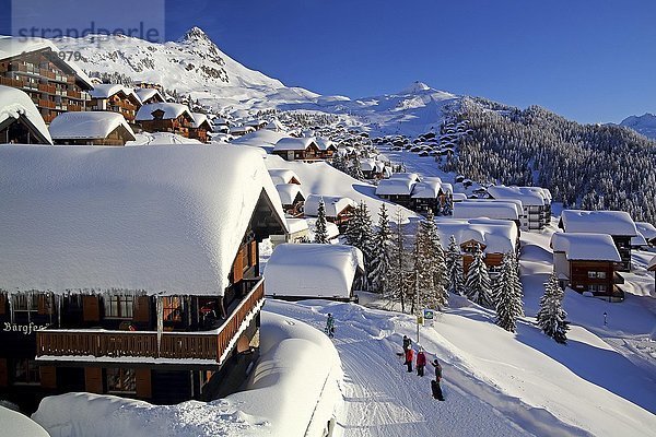 Bezirk Alpmatten  schneebedeckt  Bettmeralp  Aletschgebiet  Oberwallis  Wallis  Schweiz  Europa