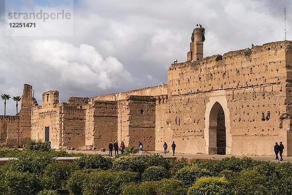 Ruinen des El Badi Palastes  Marrakesch  Marokko  Afrika