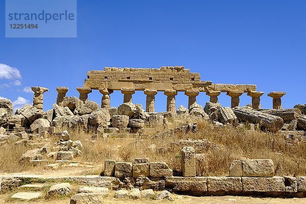 Tempelruine  Tempel C  Apollo-Tempel  archäologische Stätte  Selinunt  Provinz Trapani  Sizilien  Italien  Europa