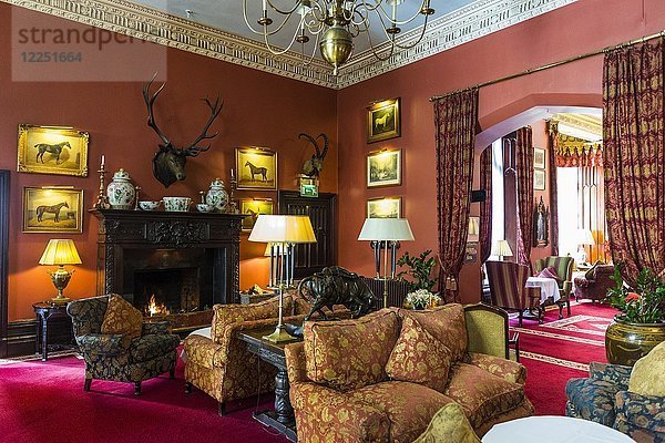 Luxuriöses Zimmer  Innenausstattung im Dromoland Castle Hotel  Grafschaft Clare  Republik Irland