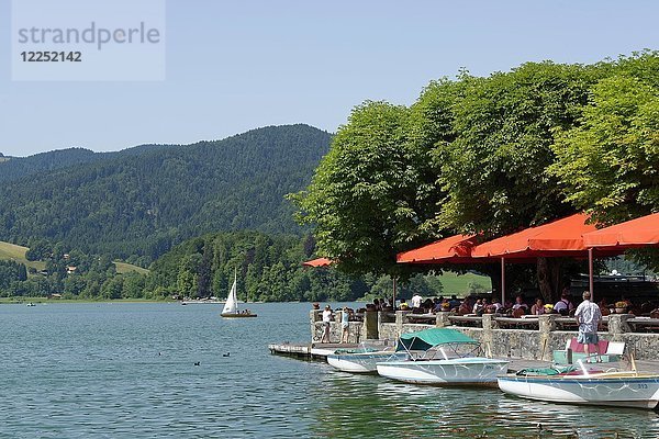 Schliersee  Biergarten Hotel Seehof in Schliersee  Oberbayern  Bayern  Deutschland  Europa