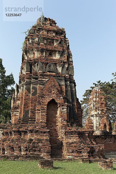 Ruine des Tempelturms  Prang  Wat Maha That  Wat Mahathat  Ayutthaya  Thailand  Asien