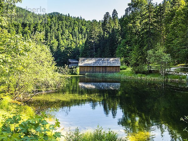 Fischerhütte am Toplitzsee  Ausseer Land  Salzkammergut  Steiermark  Österreich  Europa