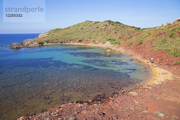 Strand Cala Roja  Cap de Cavalleria  Menorca  Balearische Inseln  Spanien  Europa