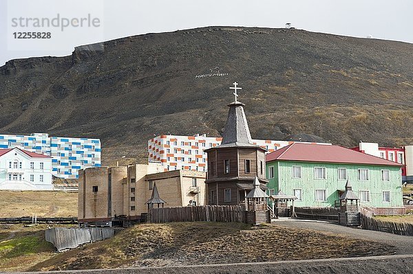 Christentum  russisch-orthodoxe Kirche  Holzkapelle  russische Bergbausiedlung Barentsburg  Spitzbergen  Svalbard  Norwegen  Europa