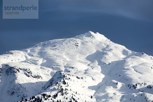 Schneebedeckter Gipfel des Gilfert im Winter  Tuxer Alpen  Tirol  Österreich  Europa