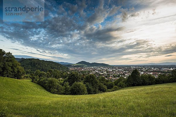 Stadtansicht von Freiburg und seiner Umgebung  Freiburg im Breisgau  Baden-Württemberg  Deutschland  Europa