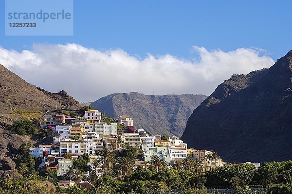 Blick auf La Calera  Valle Gran Rey  La Gomera  Kanarische Inseln  Spanien  Europa