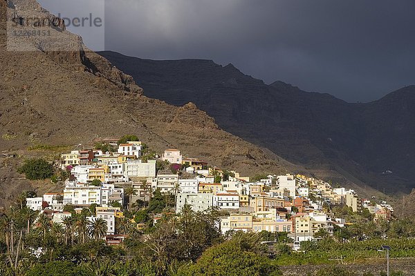 Blick auf La Calera  Valle Gran Rey  La Gomera  Kanarische Inseln  Spanien  Europa