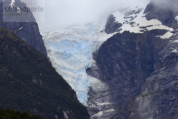 Gletscherzunge  Exploradores-Gletscher  Valle Exploradores  bei Puerto Rio Tranquilo  Región de Aysén  Chile  Südamerika