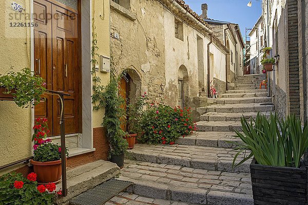 Enge Gasse mit Treppen  Altstadt  Trivento  Molise  Italien  Europa