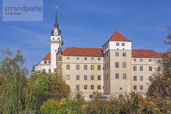 Schloss Hartenfels mit Hausmannsturm  Torgau  Sachsen  Deutschland  Europa