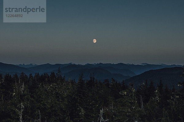 Kanada  British Columbia  Skeena-Queen Charlotte A  Kaien Island  Prince Rupert  Mount Hays  Mond bei Nacht
