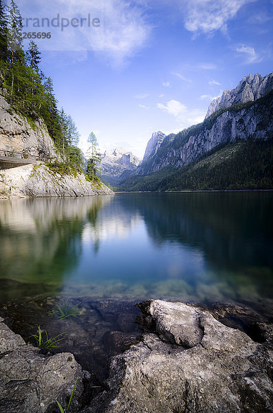 Österreich  Salzkammergut  Gosau  Gosausee  Dachstein und Gosaukamm im Hintergrund