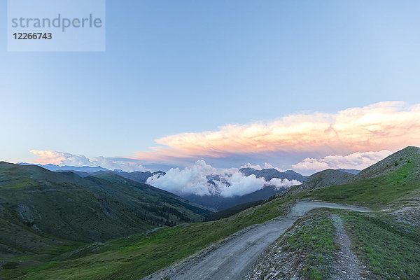 Italien  Piemont  Westalpen  Blick vom Colle Basset  Colle dell'Assietta  Cottische Alpen