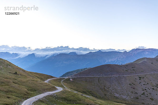 Italien  Piemont  Westalpen  Blick vom Colle Basset  Colle dell'Assietta  Cottische Alpen