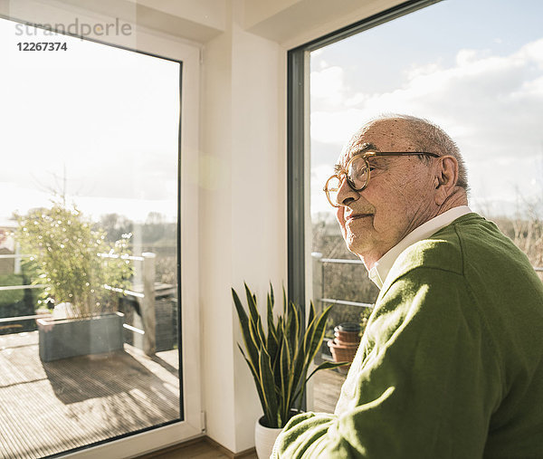 Porträt eines älteren Mannes am Fenster