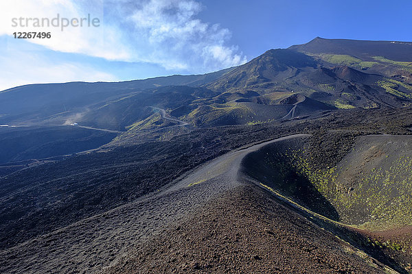 Italien  Sizilien  Ätna  Vulkankrater  Lavafelder