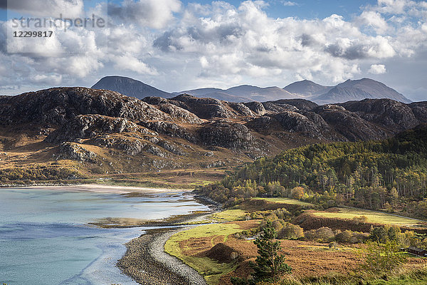 Craggy mountain landscape  Laide  Wester Ross  Scotland