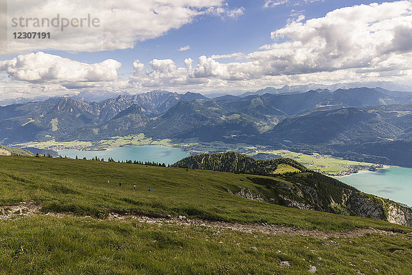 Österreich  Salzkammergut  Alpen  Blick vom Schafberg zum Wolfgangsee
